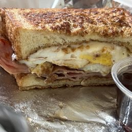Monte Cristo sandwich, I had already eaten half so it's only 1/2 :) delicious!