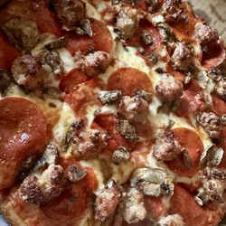 Benito's Pizza - Sausage, pepperoni and mushrooms