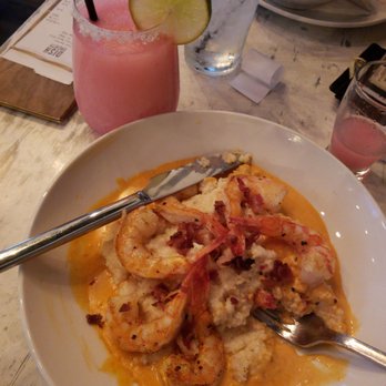 Dish Society - Shrimp and grits, prickly pear margarita. Lunch time!! - New American Near Me - Katy, Texas Dish Society - Shrimp and grits, prickly pear margarita. Lunch time!! - New American Near Me - Katy, Texas