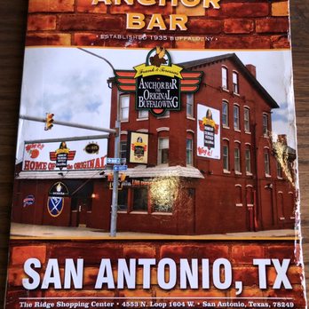 Anchor Bar - Menu - Chicken Wings Near Me - San Antonio, Texas Anchor Bar - Menu - Chicken Wings Near Me - San Antonio, Texas