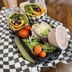 Downtown Coffee - Turkey wrap and side salad