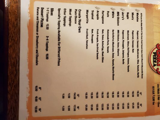 Menu photo 7 Jerry's Pizza Mill Waialua, HI