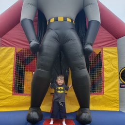 my birthday boy and his Bat guy bouce house from Jumporama my birthday boy and his Bat guy bouce house from Jumporama