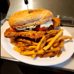 Hand Breaded Pork Tenderloin Sandwich -
Thirsty Turtle,  Stoddard, Wisconsin
