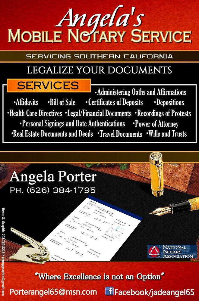 ANGELA’S NOTARY PUBLIC SERVICES Notaries West Covina, CA Phone