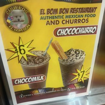 Churros El Bom Bon - You can get drinks to partner your churros with! - Street Vendors Near Me - Gardena, California