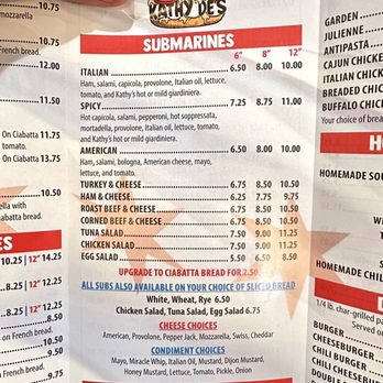 Kathy De's Deli - Menu - Delis Near Me - Chicago, Illinois Kathy De's Deli - Menu - Delis Near Me - Chicago, Illinois