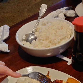 Chen Chinese Cuisine - a bowl of rice and a plate of meat - Chinese Near Me - Crystal Lake, Illinois