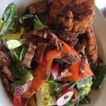 Johnston's Saltbox - Garden salad with fried chicken - New American Near Me - San Carlos, California