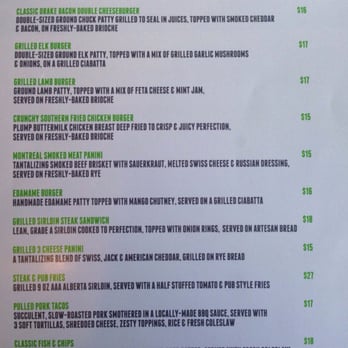 The Drake Pub - Menu - Pubs Near Me - Canmore, Alberta