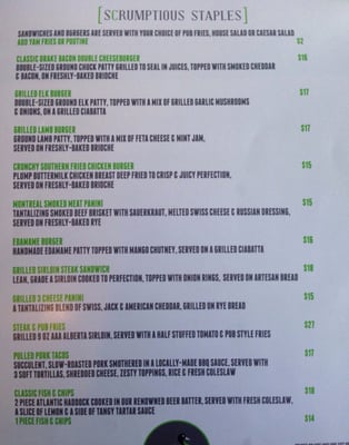 Menu photo 4 The Drake Pub Canmore, AB