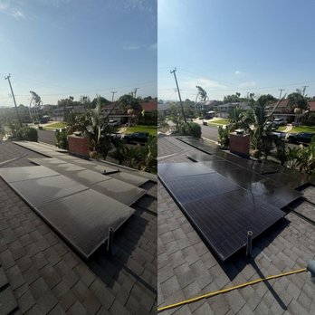 Orange County Pacific Window Cleaning - Before and after solar panel cleaning - Window Washing Near Me - Orange, California Orange County Pacific Window Cleaning - Before and after solar panel cleaning - Window Washing Near Me - Orange, California