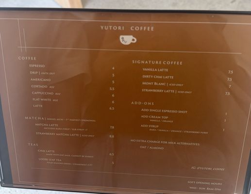Menu photo 4 Yutori Coffee Temple City, CA Menu photo 4 Yutori Coffee Temple City, CA