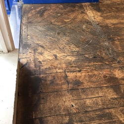 Bond St Coffee - Floor. I like old floors. They should always be in a coffee shop.
