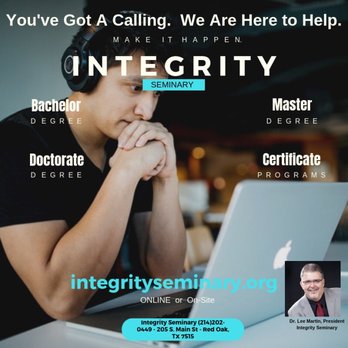 Integrity Seminary - Earn your ministry degree in one year!
Pay affordable monthly payments
Call today! ONLINE or campus
Www.integrityseminary.net - Adult Education Near Me - Red Oak, Texas Integrity Seminary - Earn your ministry degree in one year!
Pay affordable monthly payments
Call today! ONLINE or campus
Www.integrityseminary.net - Adult Education Near Me - Red Oak, Texas