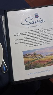 Menu photo 1 Savia Boca Raton, FL Menu photo 1 Savia Boca Raton, FL