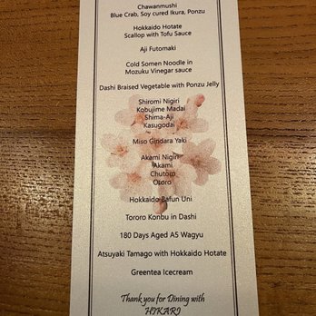 Hikari Sushi & Omakase - Omakase menu 6/28/25 - Sushi Bars Near Me - Davis, California