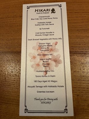 Menu photo 1 Hikari Sushi & Omakase Davis, CA