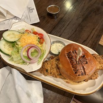 Nic & Norman's - Fish sandwich and side salad - American Near Me - Lexington, Kentucky Nic & Norman's - Fish sandwich and side salad - American Near Me - Lexington, Kentucky