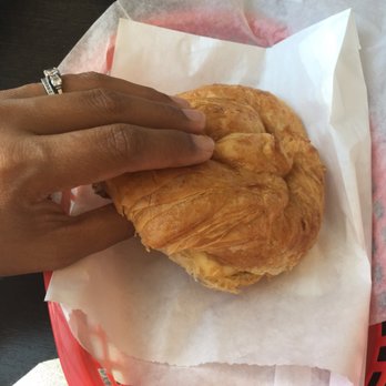 Glaze Doughnuts - Look at the size of the breakfast croissant sandwich! It did not disappoint. - Donuts Near Me - Las Vegas, Nevada Glaze Doughnuts - Look at the size of the breakfast croissant sandwich! It did not disappoint. - Donuts Near Me - Las Vegas, Nevada