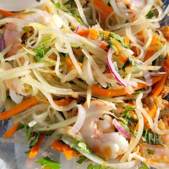 R & D Cafe - Green papaya with shrimp, after the salad was mixed up. - Vietnamese Near Me - San Lorenzo, California R & D Cafe - Green papaya with shrimp, after the salad was mixed up. - Vietnamese Near Me - San Lorenzo, California