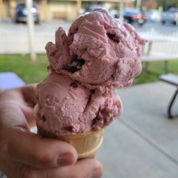 Bradley's Sweet Side - Black cherry, two scoops regular cone. - Ice Cream & Frozen Yogurt Near Me - Sweetwater, Tennessee