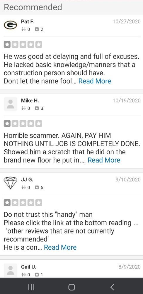 Slide of Robbie's Professional Services