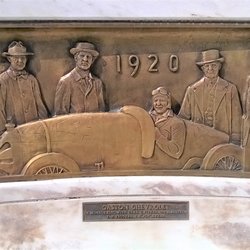 Louis Chevrolet Memorial - Relief of Gaston Chevrolet by Adolph Wolter