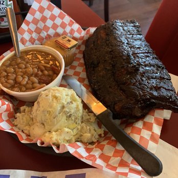 Tonopah Brewing - Half rack ribs with beans and homemade potato salad. Took a lot home couldn't eat it all - Barbeque Near Me - Tonopah, Nevada