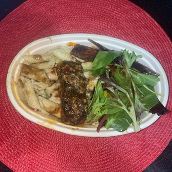 Toss't and Press't - Salmon Rasta pasta with spring mix - Sandwiches Near Me - Mount Vernon, New York Toss't and Press't - Salmon Rasta pasta with spring mix - Sandwiches Near Me - Mount Vernon, New York