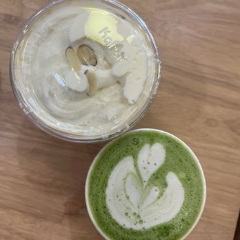 Enchanted Coffee - Miel Latte and Mint Matcha Latte - Coffee & Tea Near Me - Santa Ana, California