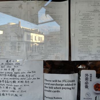 Purinsu Ramen - Menu items posted outside - Ramen Near Me - Princeton, New Jersey Purinsu Ramen - Menu items posted outside - Ramen Near Me - Princeton, New Jersey