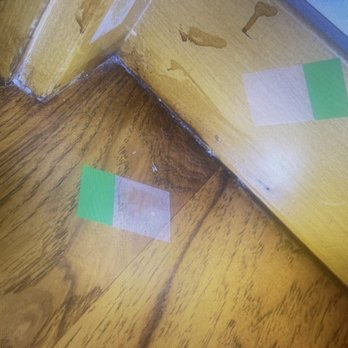 Woody's Hardwood Flooring - Dark stain splattered and applied everywhere!! It's worse than these few photos show! - Flooring Near Me - Murray, Utah