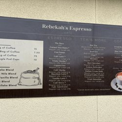 Rebekah's Espresso - Menu but about a dollar inc on the prices.