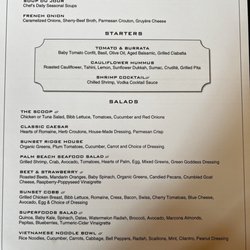 Sunset Ridge Country Club - Menu