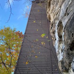 Tower Hill State Park - Another angle of the Helena Shot Tower. I honestly love how the tower is built right on to the cliff wall.