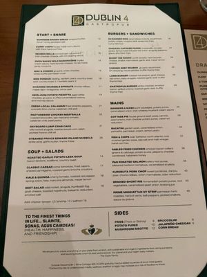 Menu photo 1 Dublin 4 Gastropub Mission Viejo, CA Menu photo 1 Dublin 4 Gastropub Mission Viejo, CA