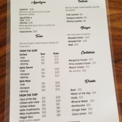 Dorado Club - Menu
