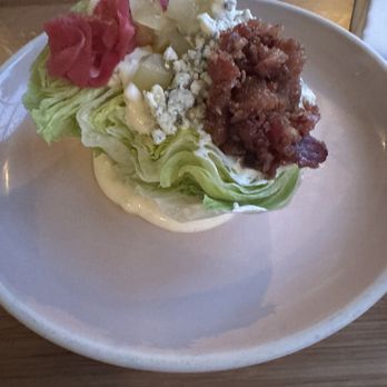 Heirloom - Wedge Salad, iceberg, pickled onions, candied bacon, marinated tomatoes and blue cheese. This is a must order item. - Wine Bars Near Me - Virginia Beach, Virginia