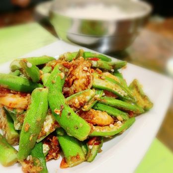 Lime Tree Southeast Asian Kitchen - Sambal Okra + shrimp (extra costs on the add of shrimp). Yum!!! - Malaysian Near Me - San Francisco, California
