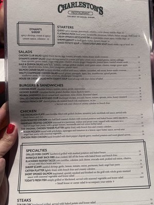 Menu photo 1 Charleston's Broken Arrow, OK