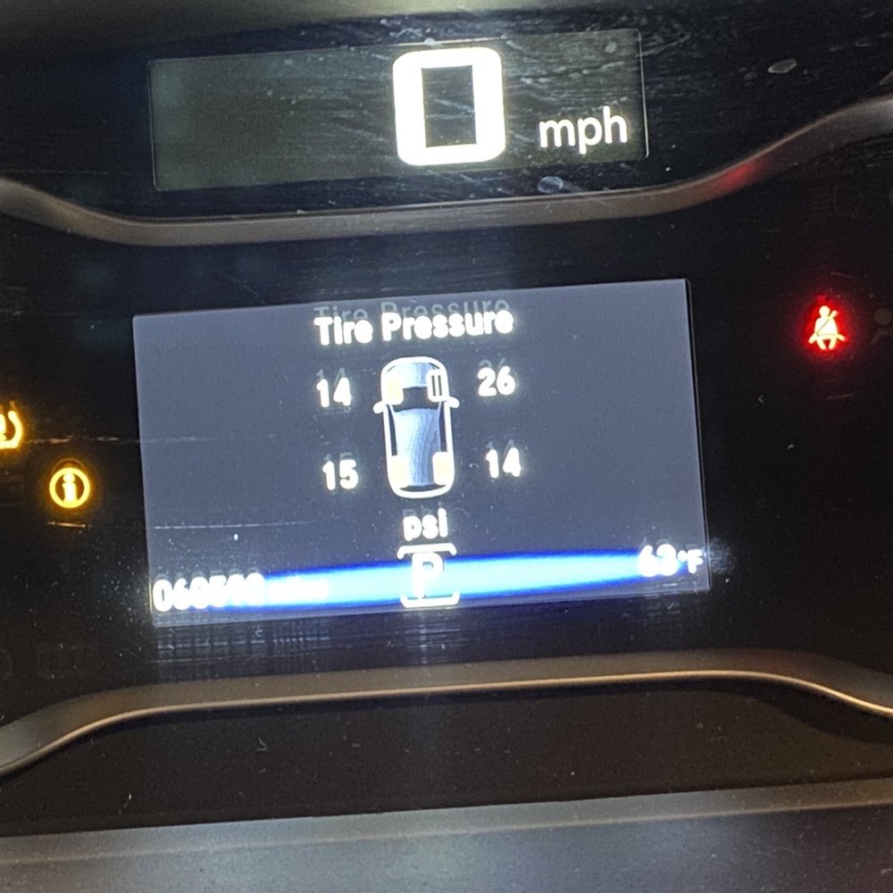 My tire pressure after they were installed and I checked them at home. My tire pressure after they were installed and I checked them at home.