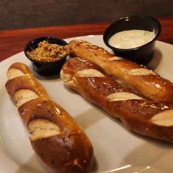 Dam Bar & Grille - Pretzel sticks with queso and mustard. So good!!! - Salad Near Me - Page, Arizona Dam Bar & Grille - Pretzel sticks with queso and mustard. So good!!! - Salad Near Me - Page, Arizona