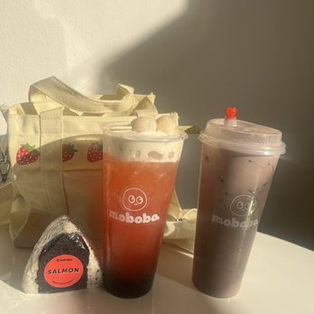 Moboba - Rose lynchee tea and taro tea - Bubble Tea Near Me - Edinburg, Texas