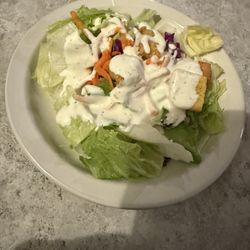 Salad accompanying the chicken parm special