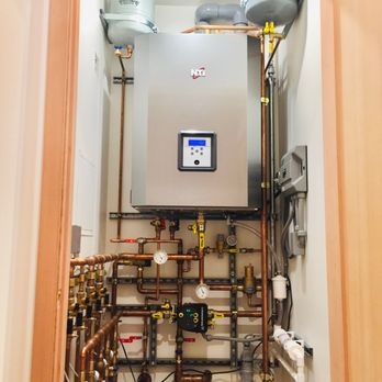 Hydrus plumbing - Installed combination boiler. Domestic hot water with recirculation loop and pump. Zoned hydronic heating. - Plumbing Near Me Hydrus plumbing - Installed combination boiler. Domestic hot water with recirculation loop and pump. Zoned hydronic heating. - Plumbing Near Me