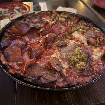 Pequod's Pizza - 12" Medium Pan Pizza - Pizza Near Me - Chicago, Illinois