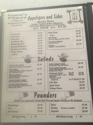 Menu photo 1 Ponce's Place Monongahela, PA