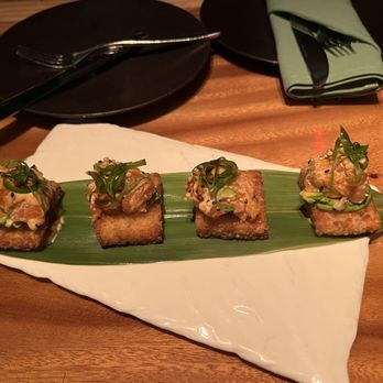 Ruka - This was so good. A crispy rice cake with salmon and herbs. - Sushi Bars Near Me - Boston, Massachusetts Ruka - This was so good. A crispy rice cake with salmon and herbs. - Sushi Bars Near Me - Boston, Massachusetts