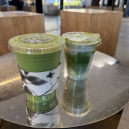 Iced Matcha Latte and Matcha Cream Top Iced Matcha Latte and Matcha Cream Top